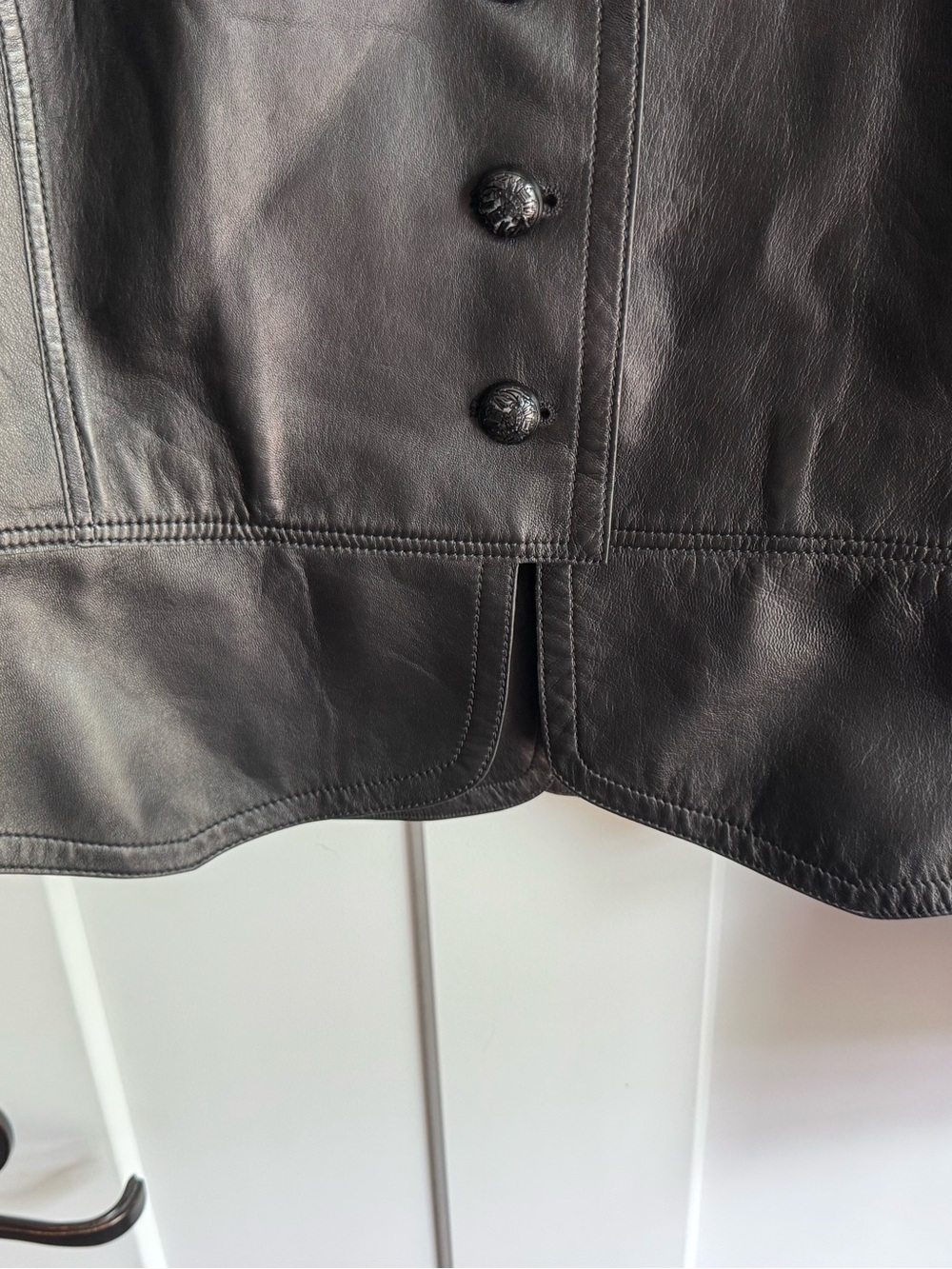 Stunning Burberry London Lamb Leather Equestrian Moto Black Jacket Coat 12 - Picture 9 of 13